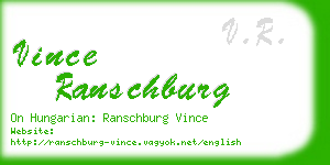 vince ranschburg business card